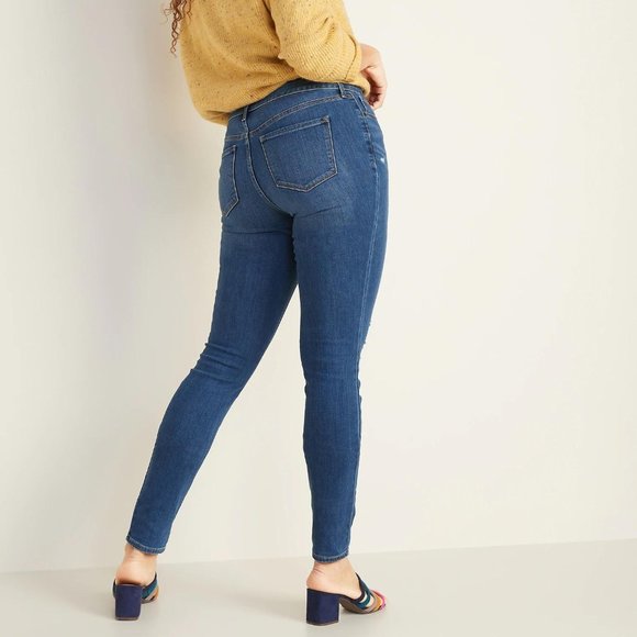 NWT Old Navy Mid-Rise Pop Icon Ripped Skinny Jeans for Women - Picture 5 of 7